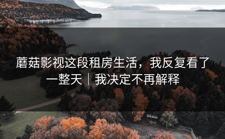 蘑菇影视这段租房生活，我反复看了一整天｜我决定不再解释